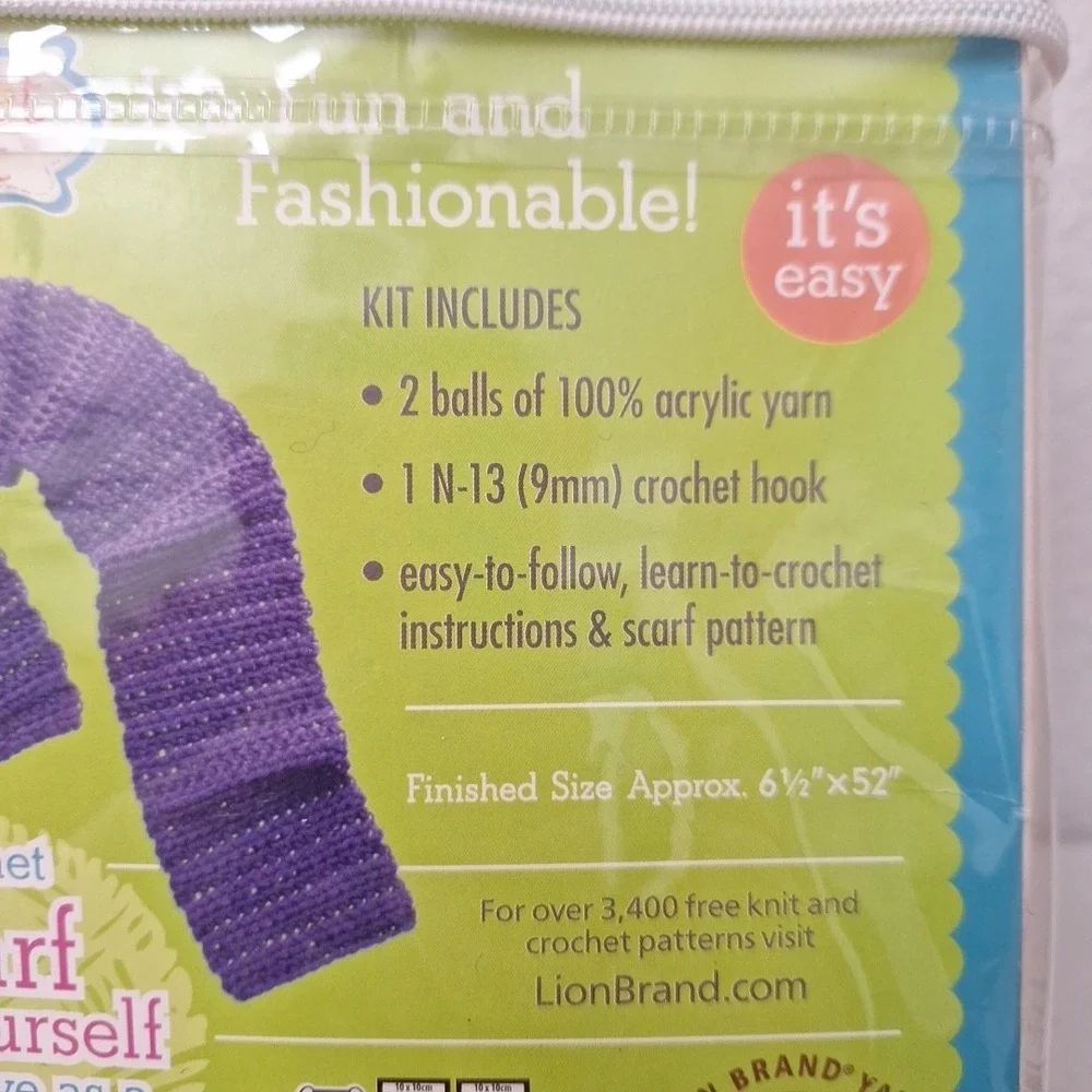 Lion Brand® Crochet Scarf Kit-Everything Included For One Dusty Pink 6 1/2